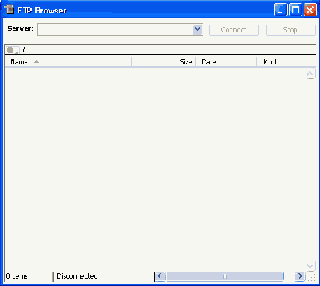 Диалоговое окно FTP Browser